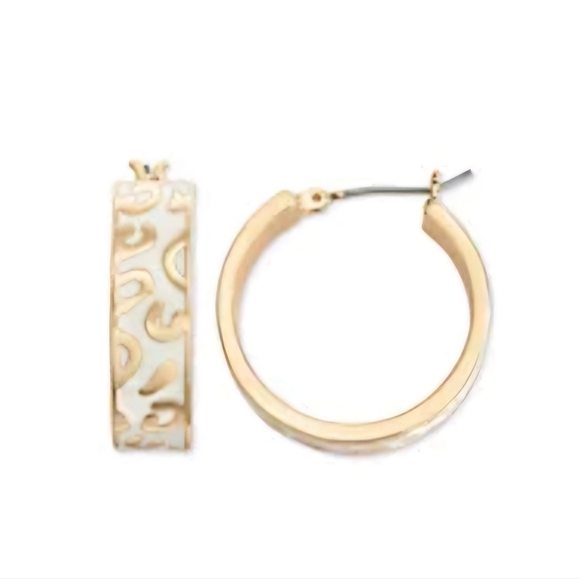 On 34th Gold-Tone Leopard Hoop Earrings, 1", NWT - Picture 7 of 7